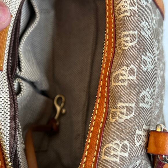 Vintage Dooney & Bourke Signature Canvas Handbag w/ Leather Trim Y2K - Picture 6 of 13